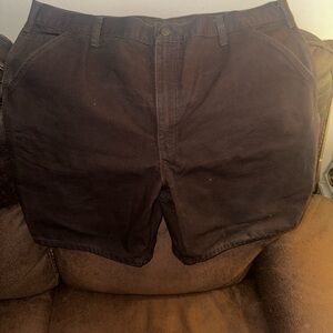 Carhartt Men's Dark Brown Flat Front Shorts